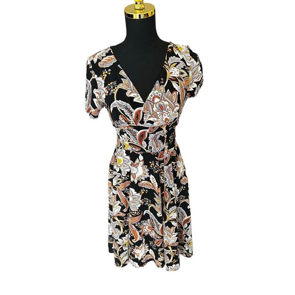 Unique Vintage Womens Floral Flowy Shift Dress Size 2 - Picture 1 of 6